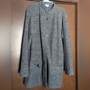 Pure Jill Wool Blend Coat Gray XL Textured Oversized Minimalist Jacket